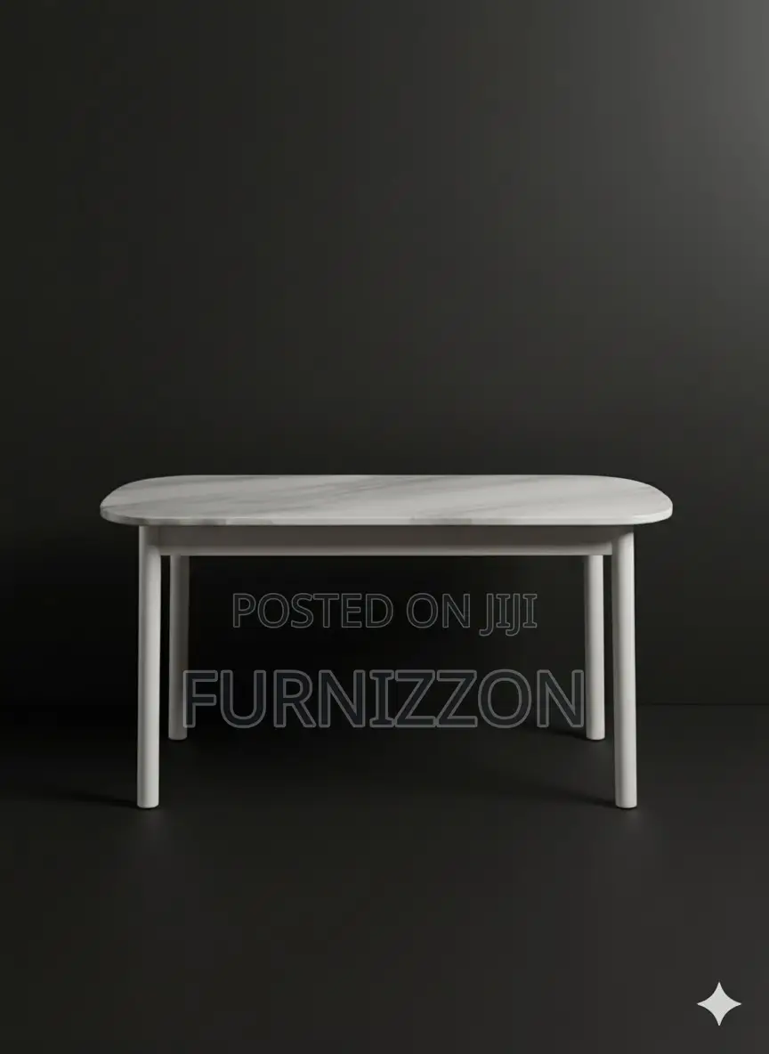 White Marble Top Dining Table for Home Office