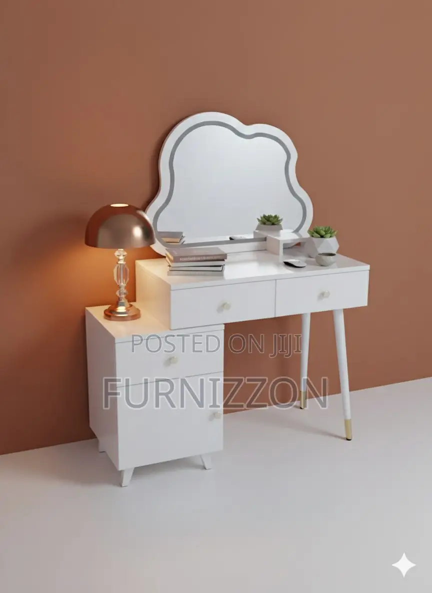 Elegant Wooden Bedroom Dressing Table With Side Cabinet