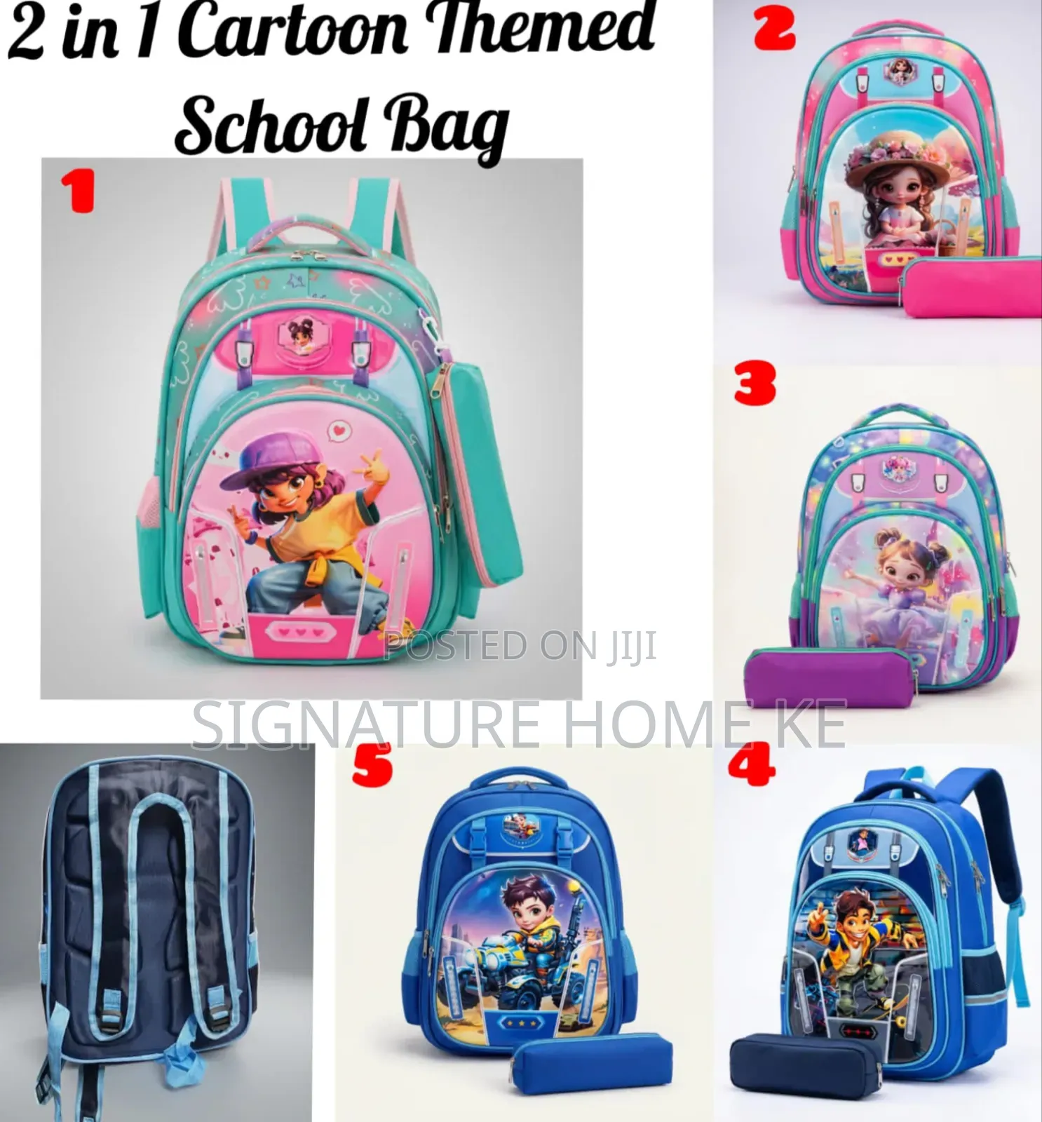 2 in 1 Cartoon Themed School Bag