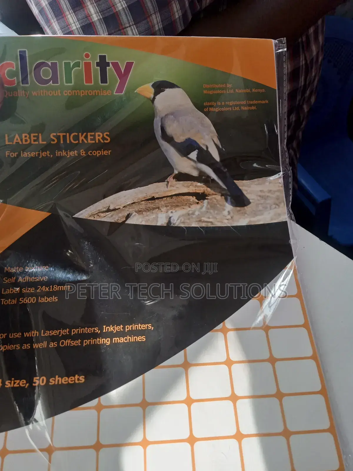 Clarity Label Stickers A4 Size