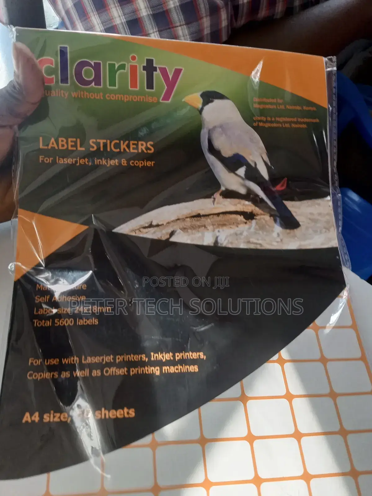 Clarity Label Stickers A4 Size