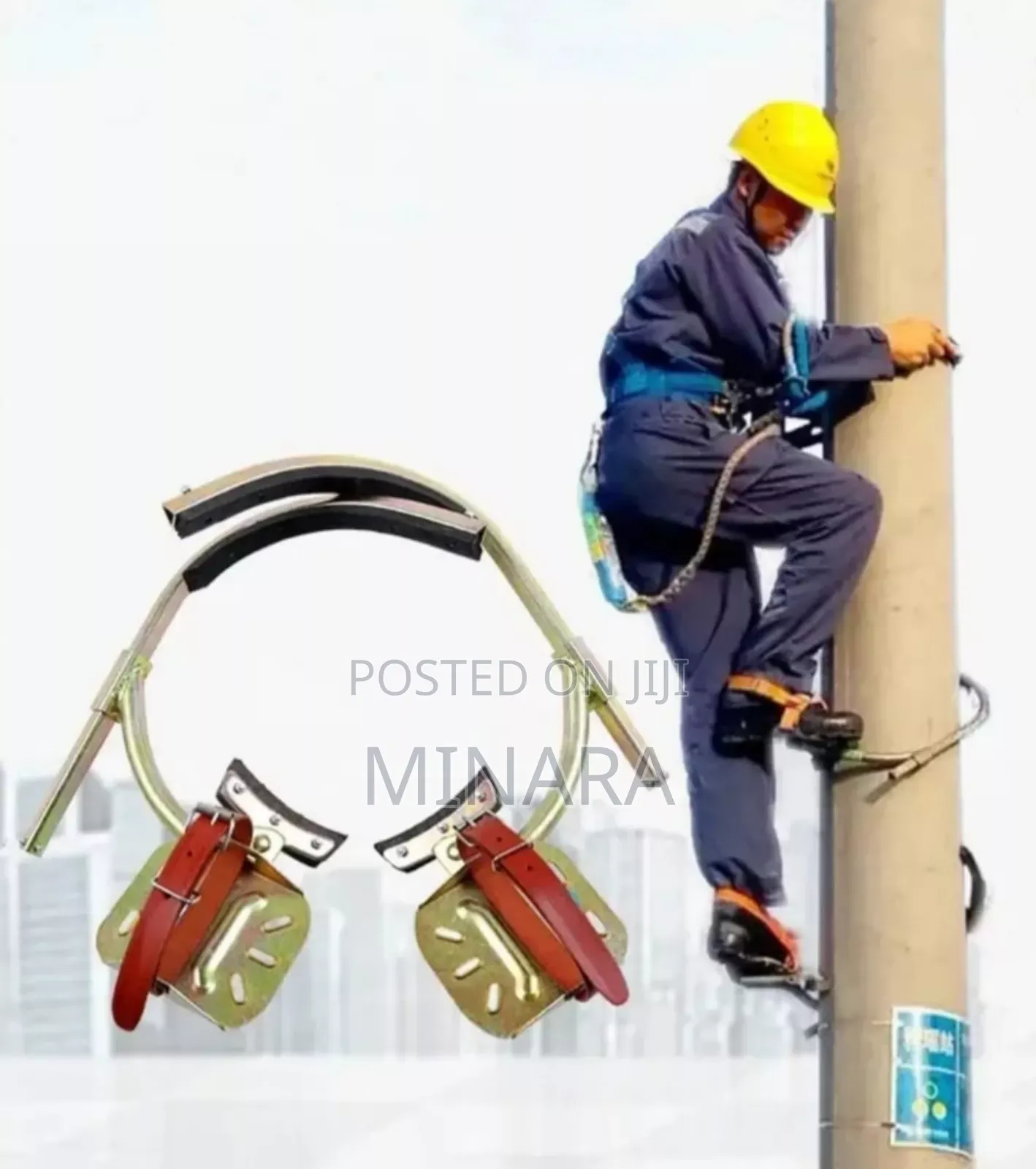 Adjustable Concrete Pole Climbers With Harness Belt