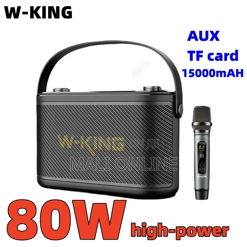 80w Bluetooth Speaker Portable Karaoke Sound System With Wireless Mic