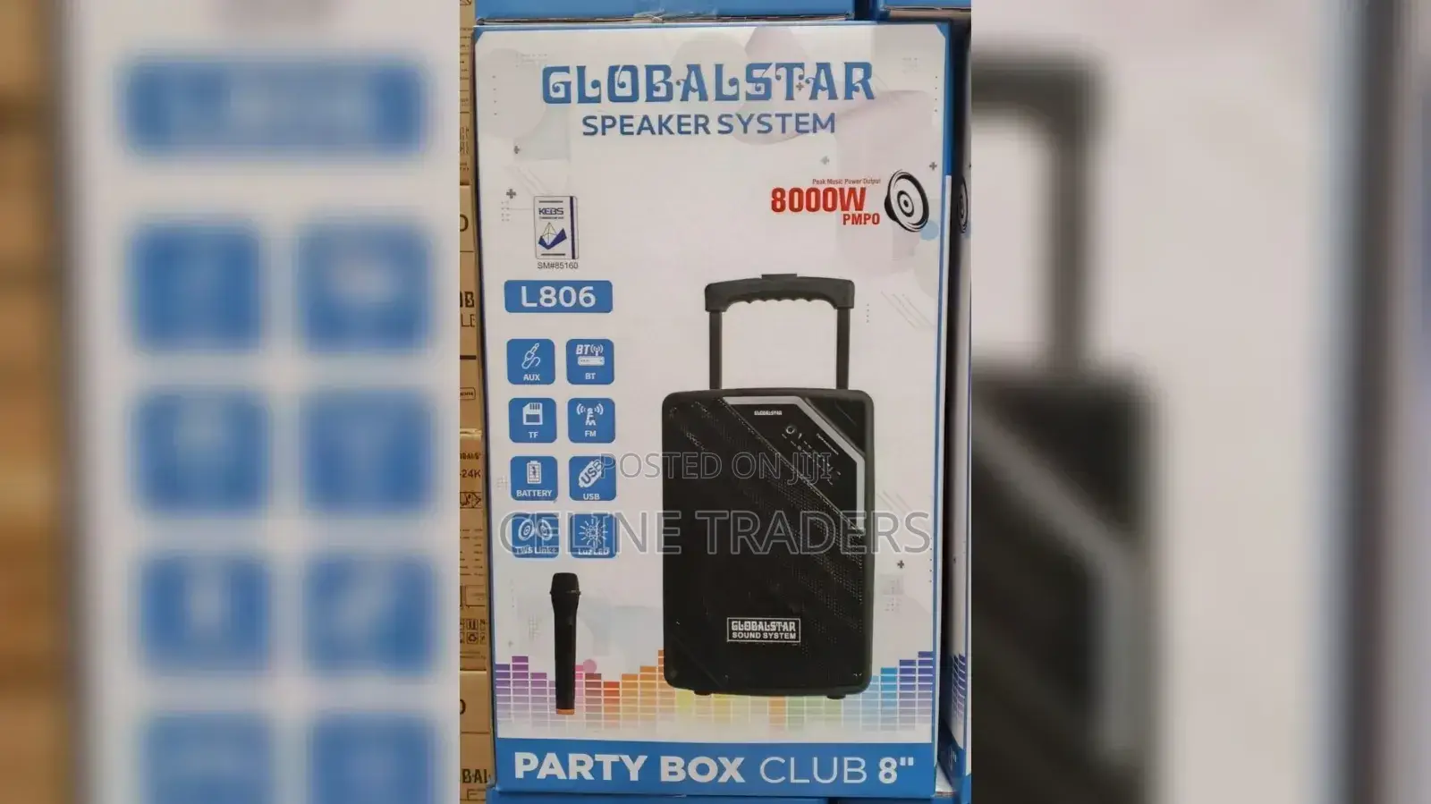 Globalstar Portable Club 8 Inches Trolley Portable Speaker