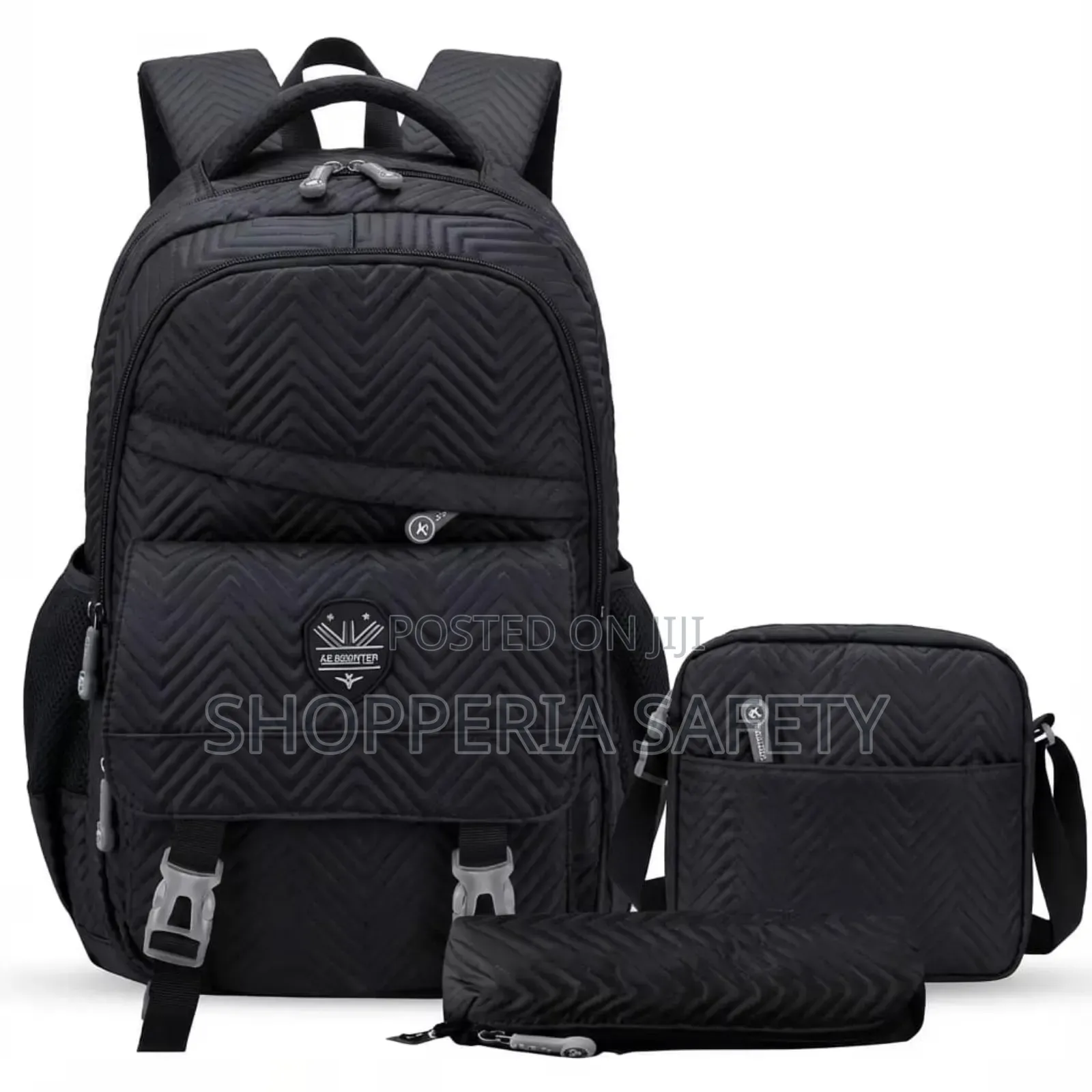 3in1 School Backpack- Chevron Patterned