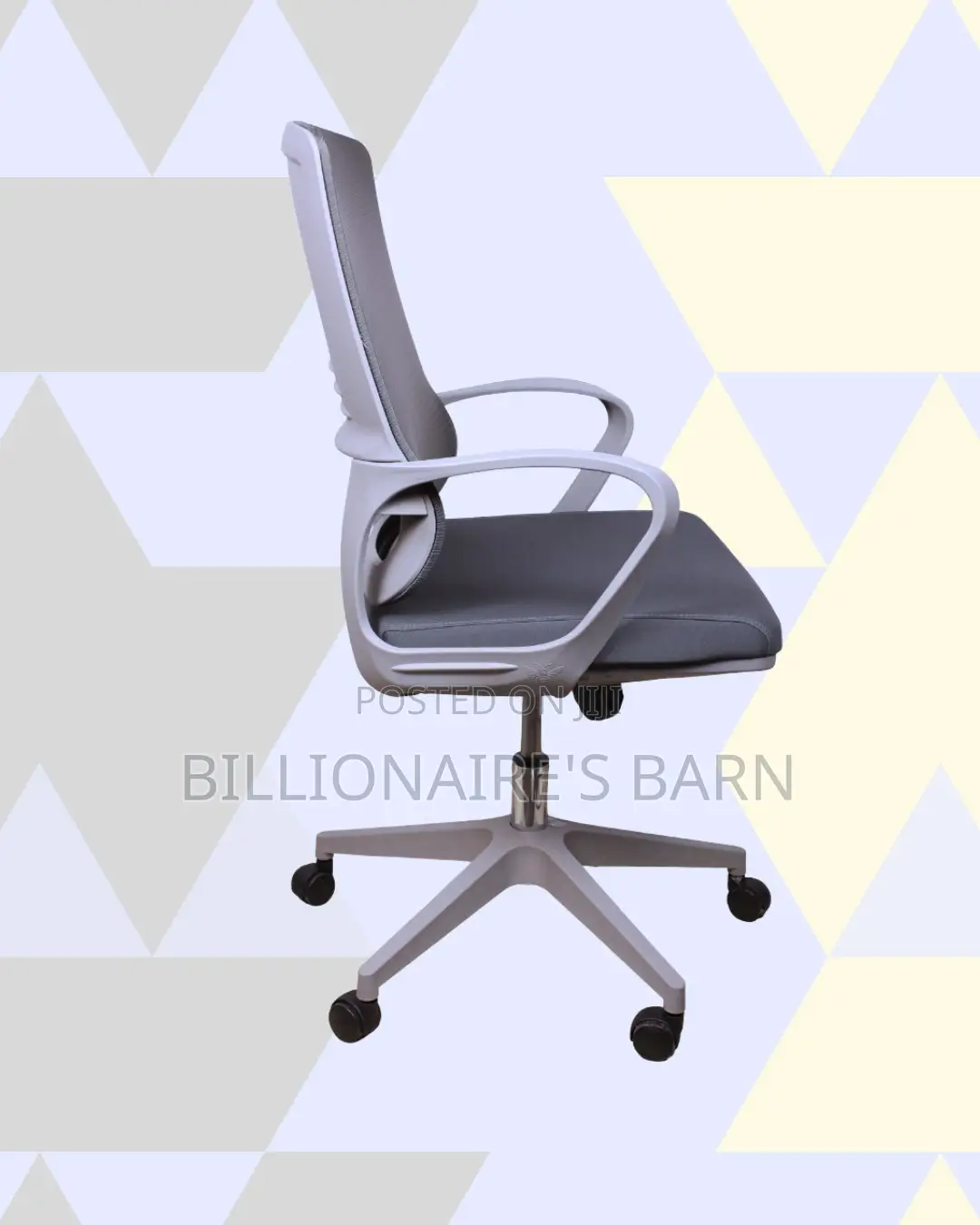 Grey Mid-Back Chair | Posture-Friendly Build for Daily Productivity
