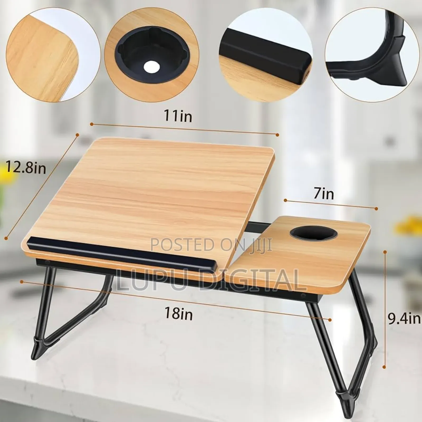 Wooden Profile 5 Levels Adjustable Angle Foldable Study Table