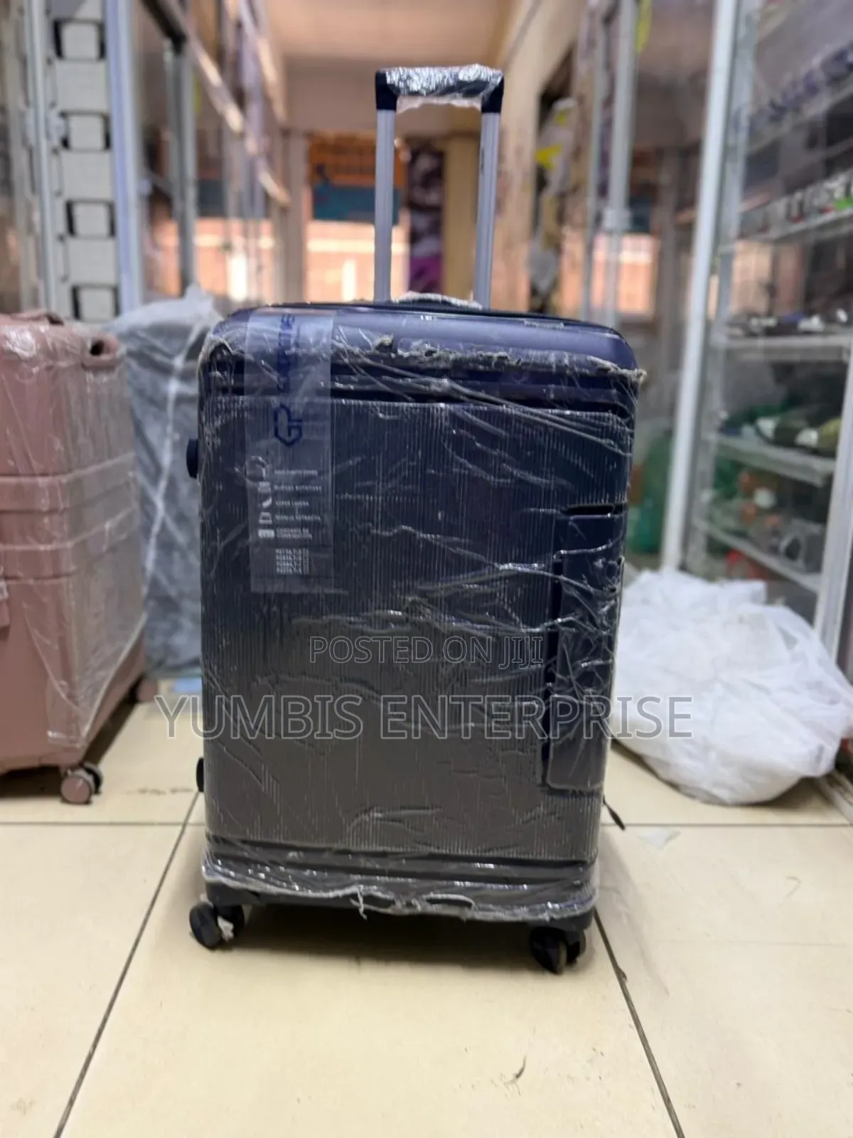 Navy Blue Rubber Suitcase Large Size No 29