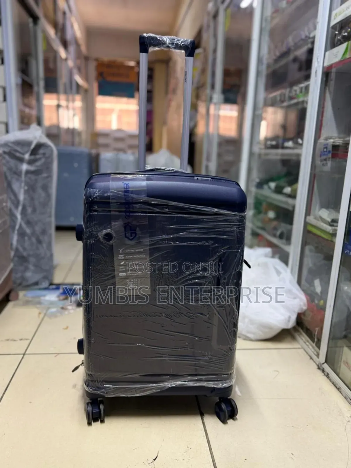 Navyu Blue Rubber Suitcase Medium (69cm in Height)3000