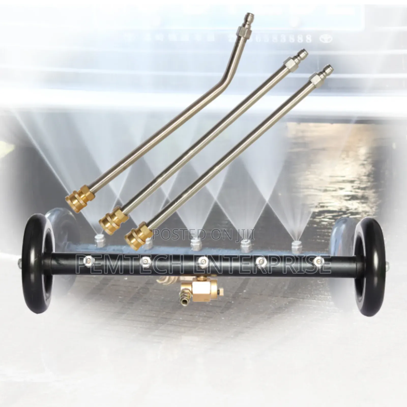 Dual-Function Undercarriage Pressure Washer Attachment and Water Broom
