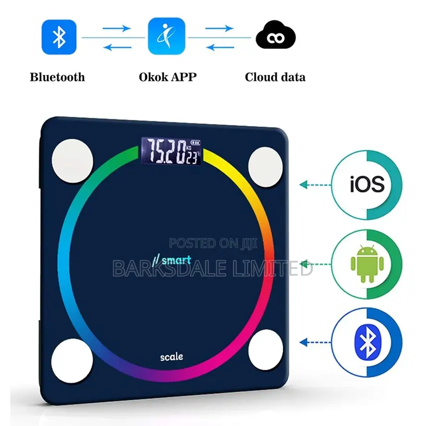 Rechargeable Smart Bmi Bluetooth Weighing Scale Digital Led LCD App