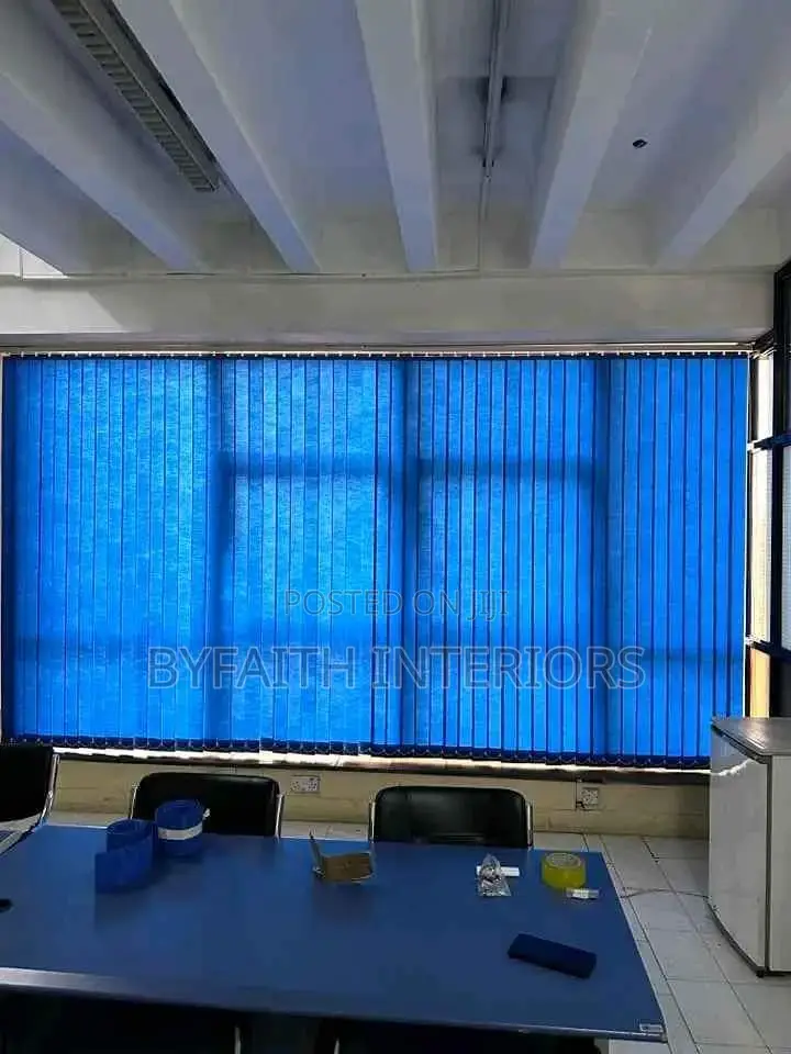 Calm Work Space With Vertical Blinds