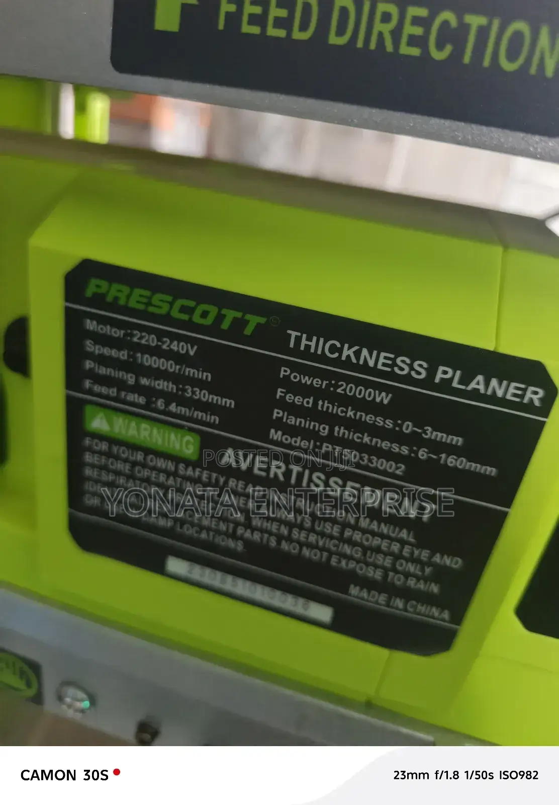 Prescott Thickness Planer 13"