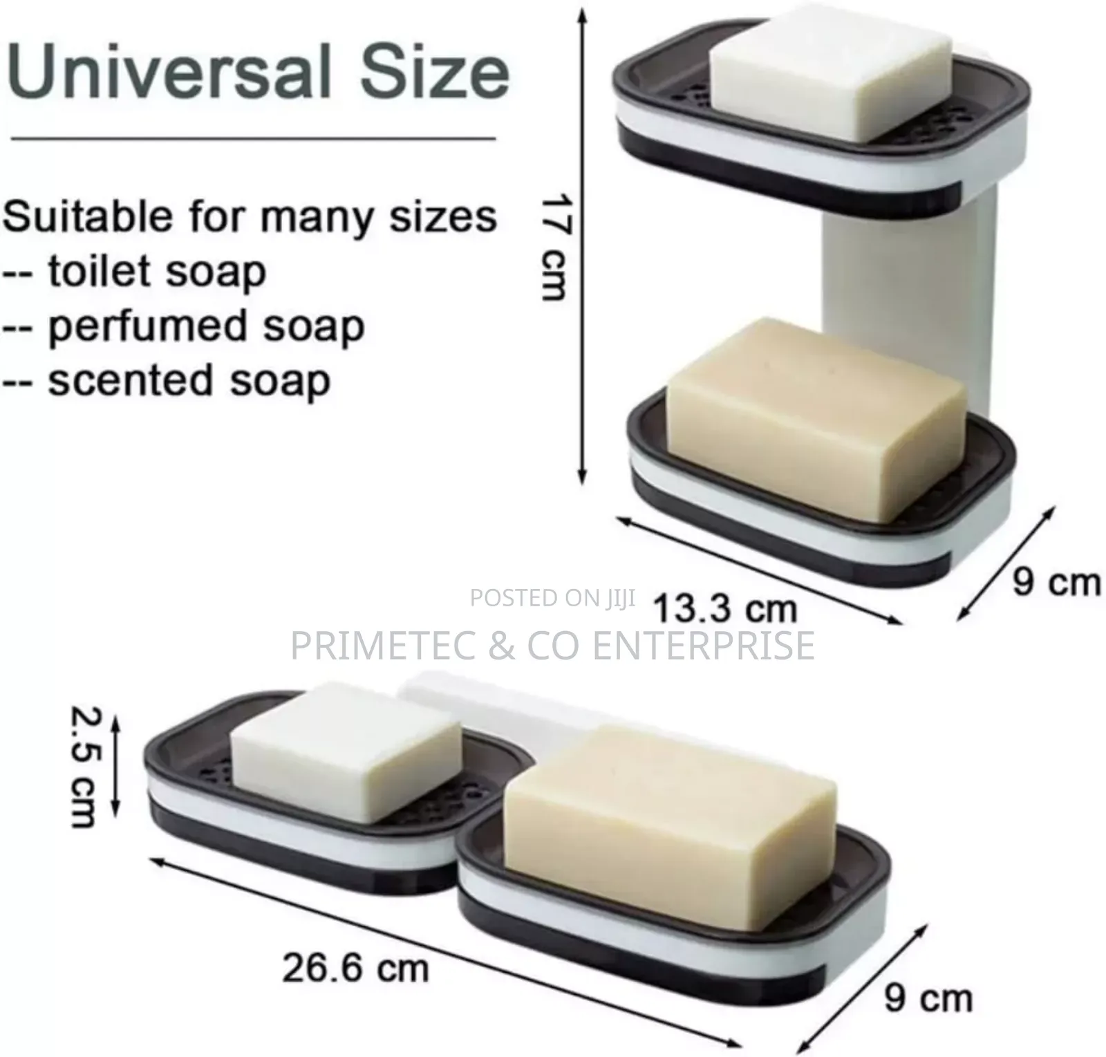 Double Layered Wall Mounted Soap Box/ Holder With Adhesive Sticker