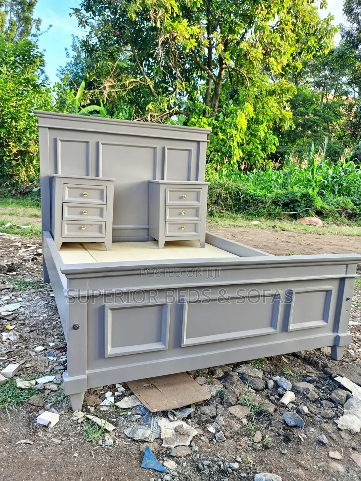 Classic Grey Panel Bed Frame 5 by 6