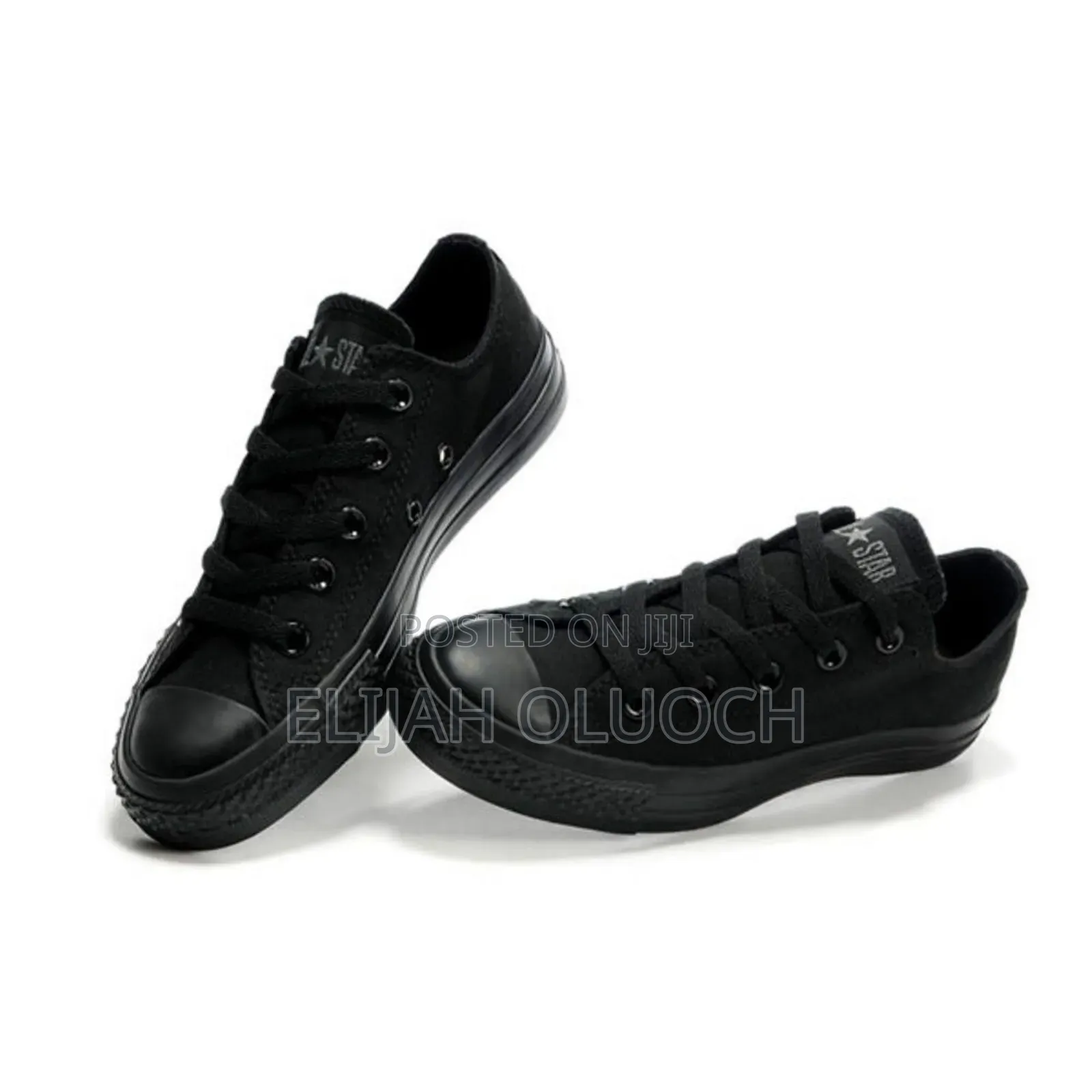 All Black Quality Converse Shoes
