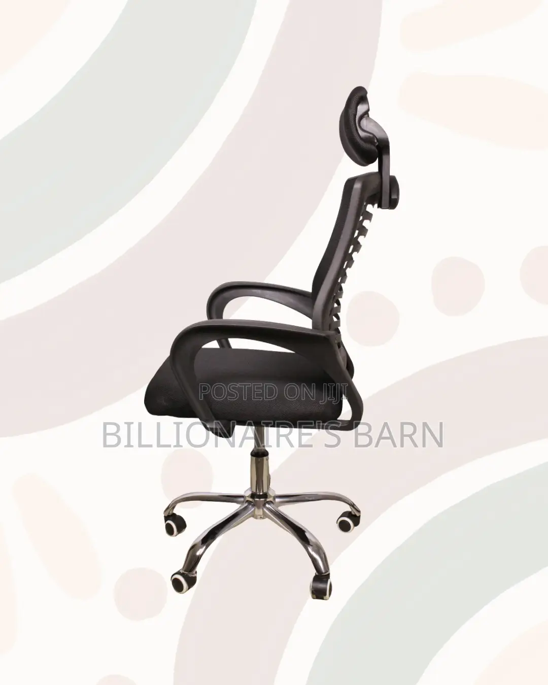 Secretarial Mesh Office Chair • Easy Adjustments,Neck Support Headrest