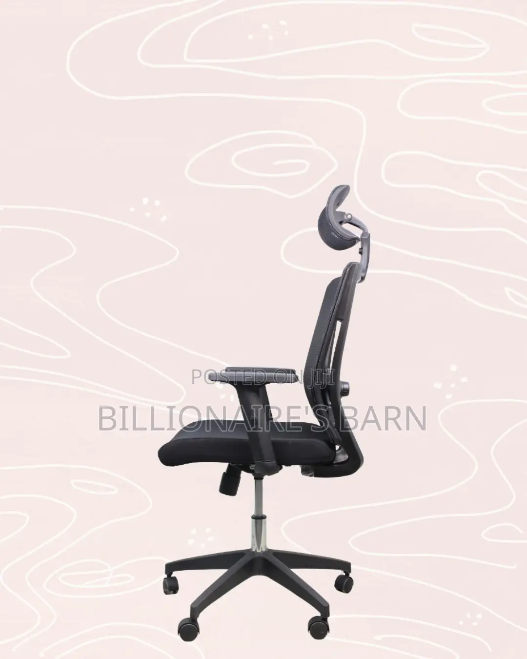 Headrest Office Chair for Long Workdays|Office-Ready Style,Nylon Base