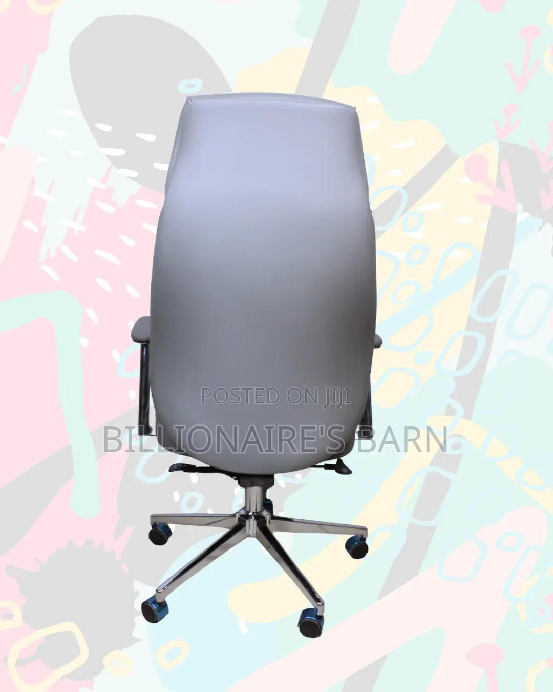 Grey High-Back Executive Chair — Easy Adjustments, Strong Chrome Base