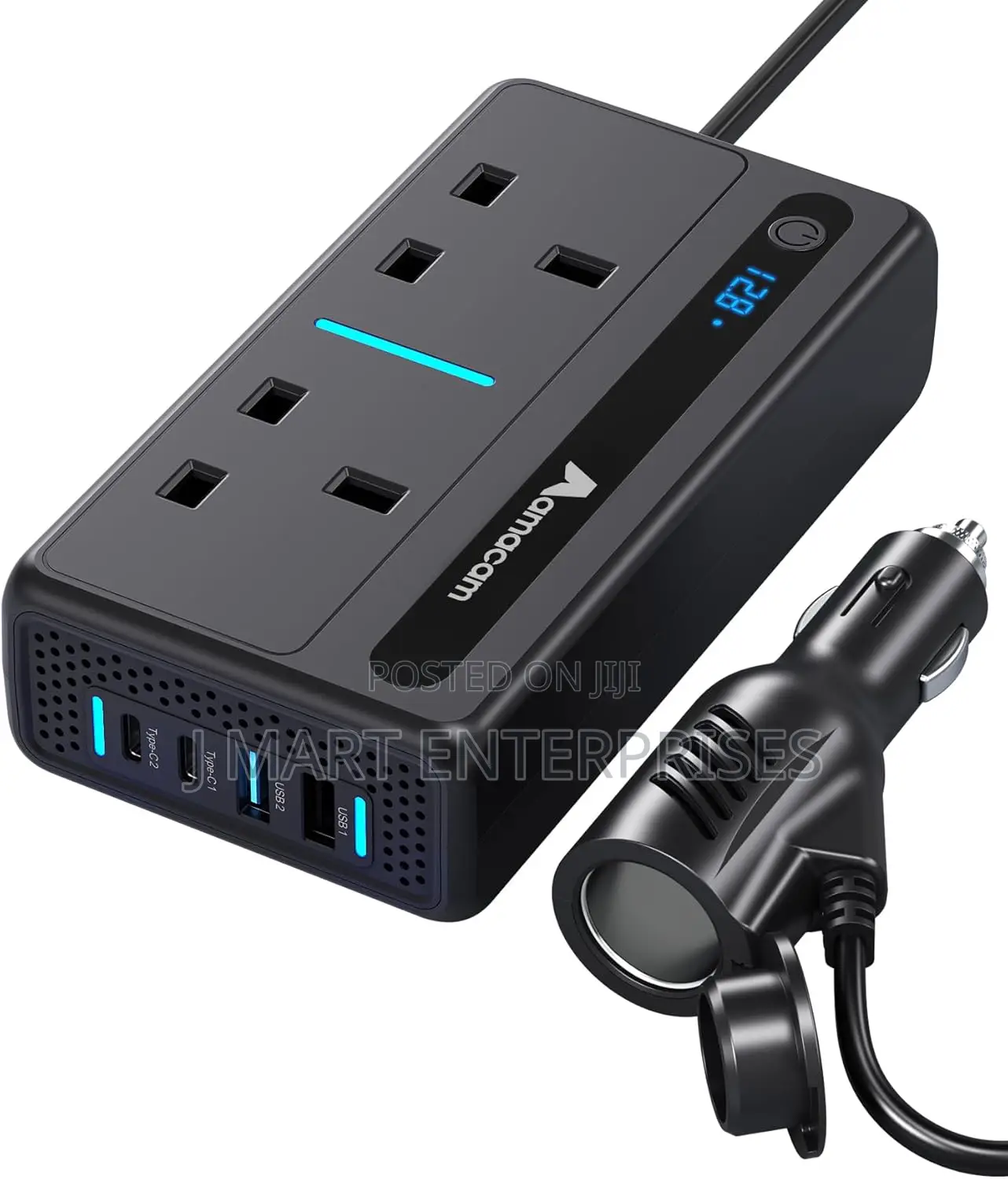 4 Usb Built-in 12v Dc in Plug – 7-Ports for Cars Vans Campervans