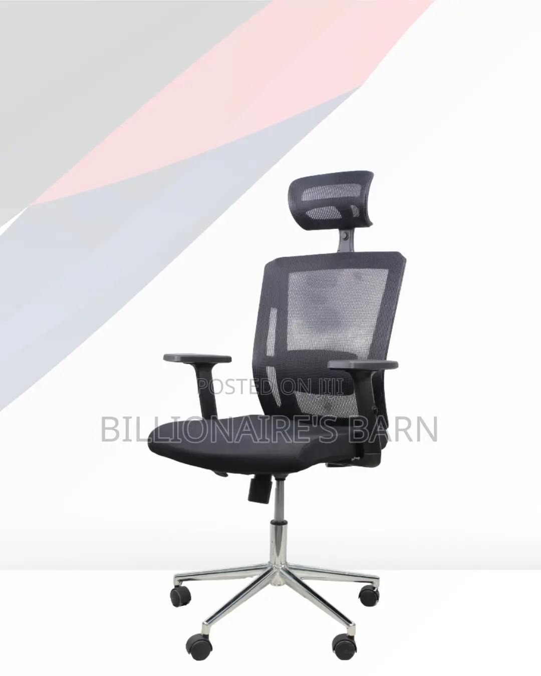Black Ergonomic Chair — Workday Comfort, Adjustable Headrest Support
