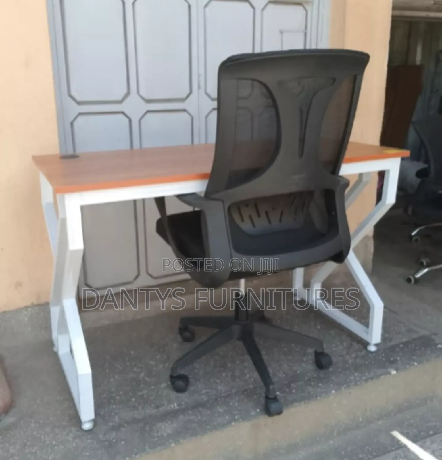 Metallic Desk and Chair