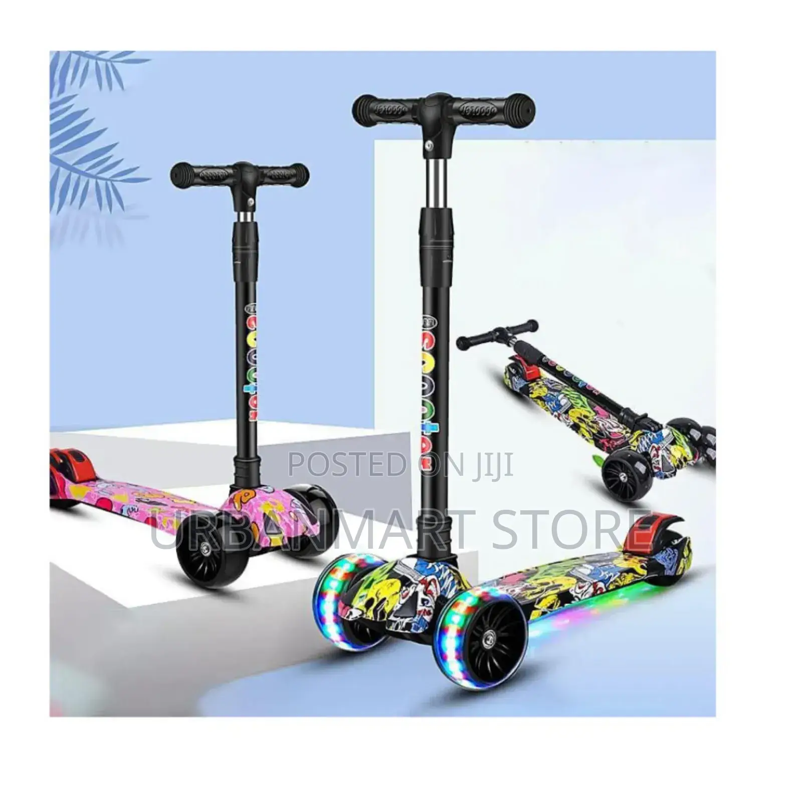 Musical Led Light-Up Scooter – Wide Wheels Foldable