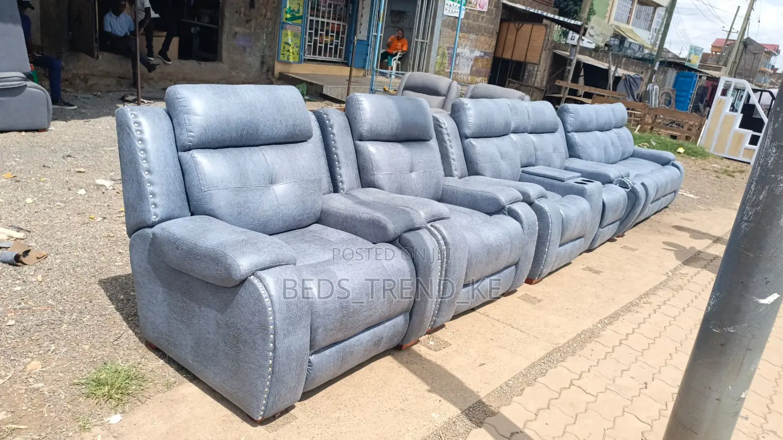 Refined Cushy 7 Seater Semi Recliner Sofa 3,2,1,1