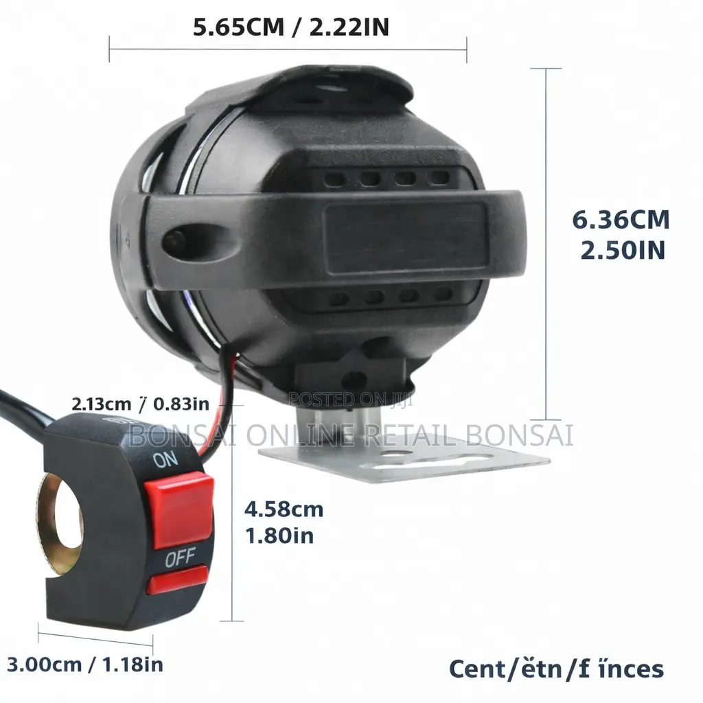 2pcs Motorcycle 6 Led Spotlight Fog Light Headlamp With Switch