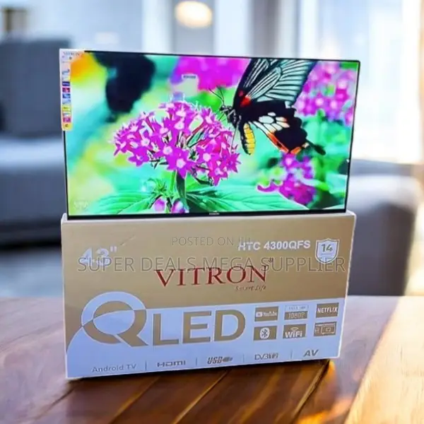 Ultra- Clear High Definition Vitron 43 Inch Qled Smart Android Led Tv