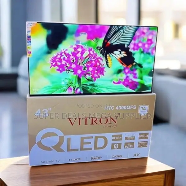Built in Decoder 1080p Hd Vitron 43 Inch Qled Smart Android Led Tv