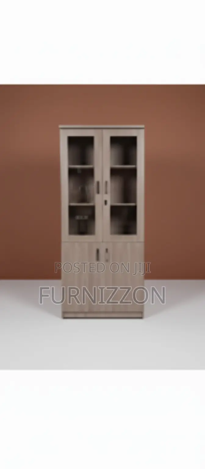 Professional Wooden Office File Cabinet With Glass Door