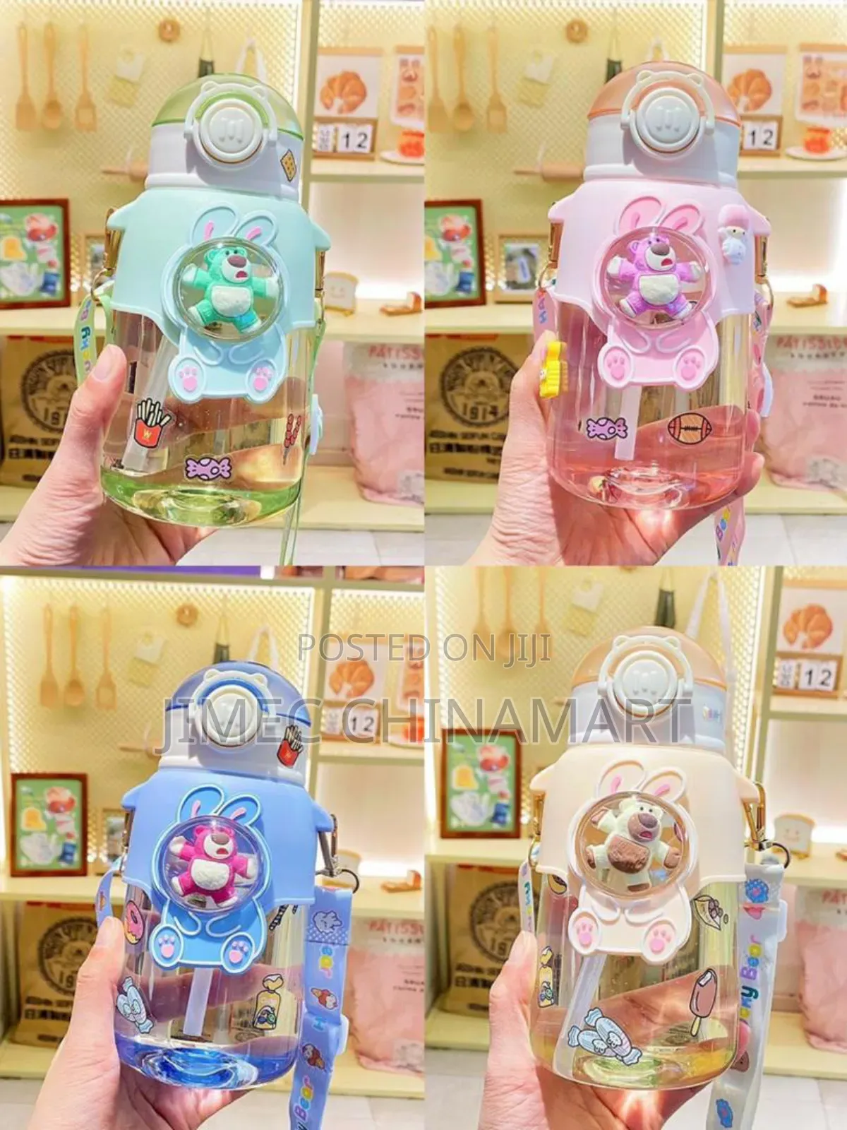 900ml Kids Sippy Cup – Leakproof Straw Bottle With Shoulder Strap