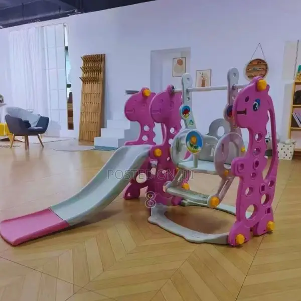 Giraffe 3-in-1 Kids Slide and Swing Set.