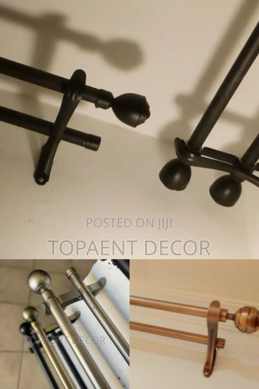 Black,Brown And Antic Gold ,Firm Powder Coated Curtain Rods