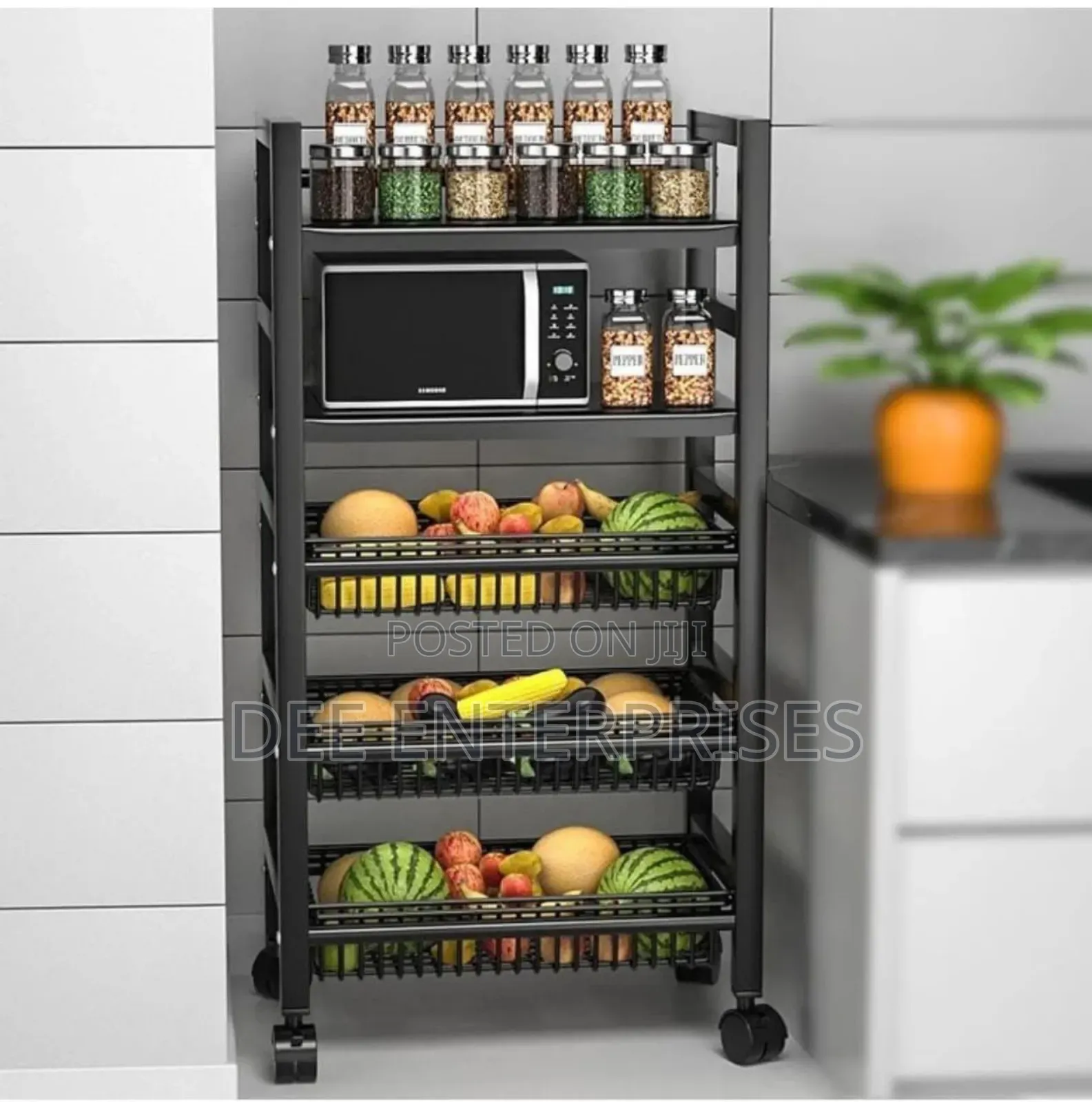 Microwaves Stand With Fruits Racks