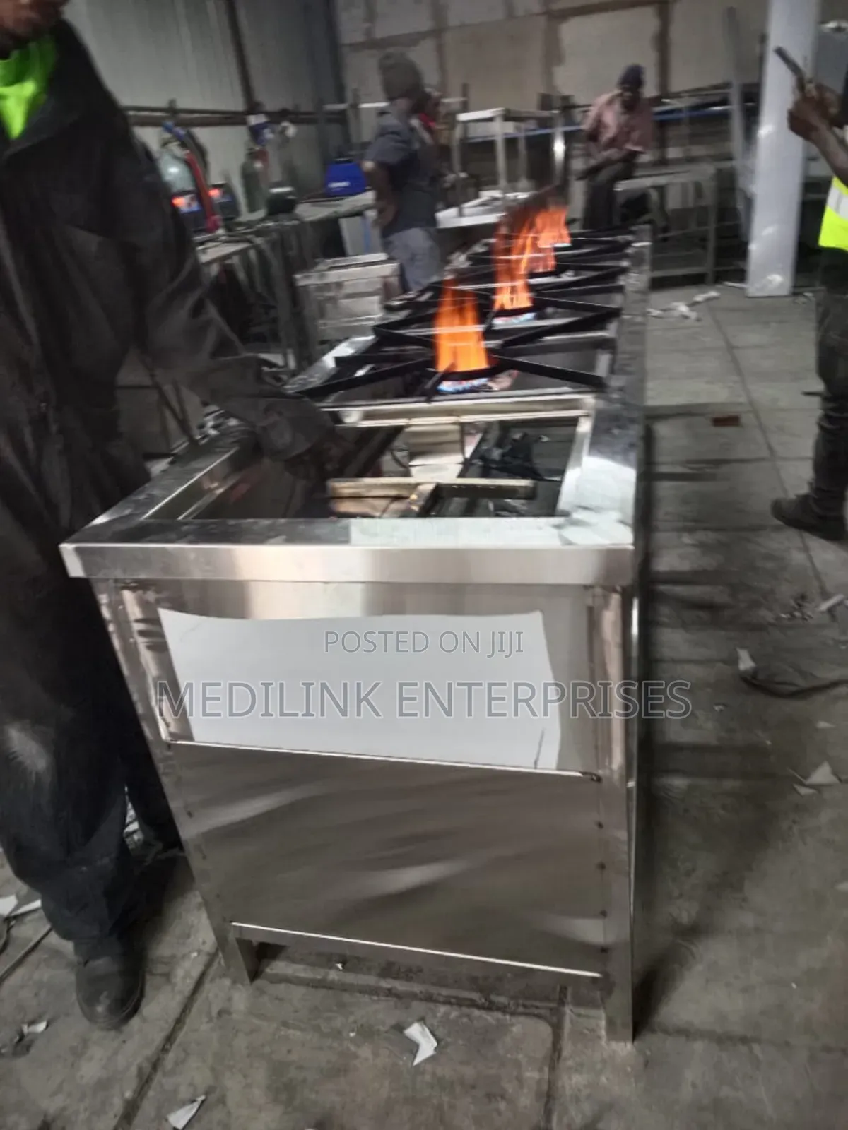 Stainless Steel Commercial 4-Burner Cooker Jiko