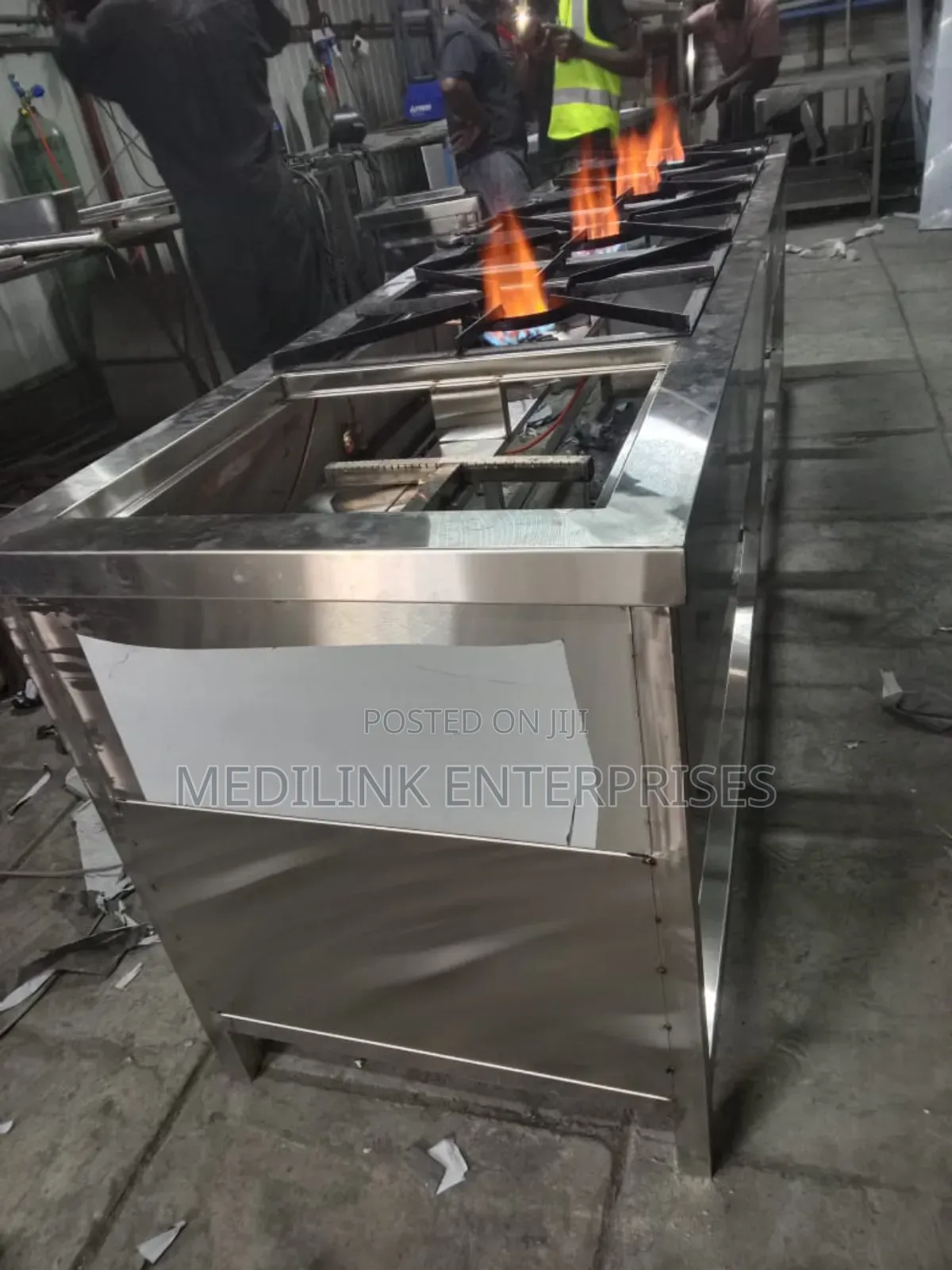 Stainless Steel Commercial 4-Burner Cooker Jiko