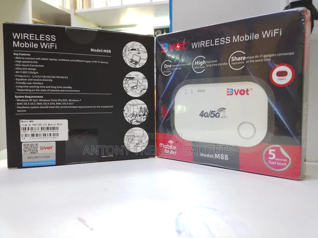 4g/5g Pocket Wifi Router Bvot M88 With 2100mah Battery