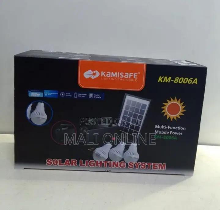 Solar Lighting System Kit With Solar Panel 3 Led Bulbs Usb Power Bank