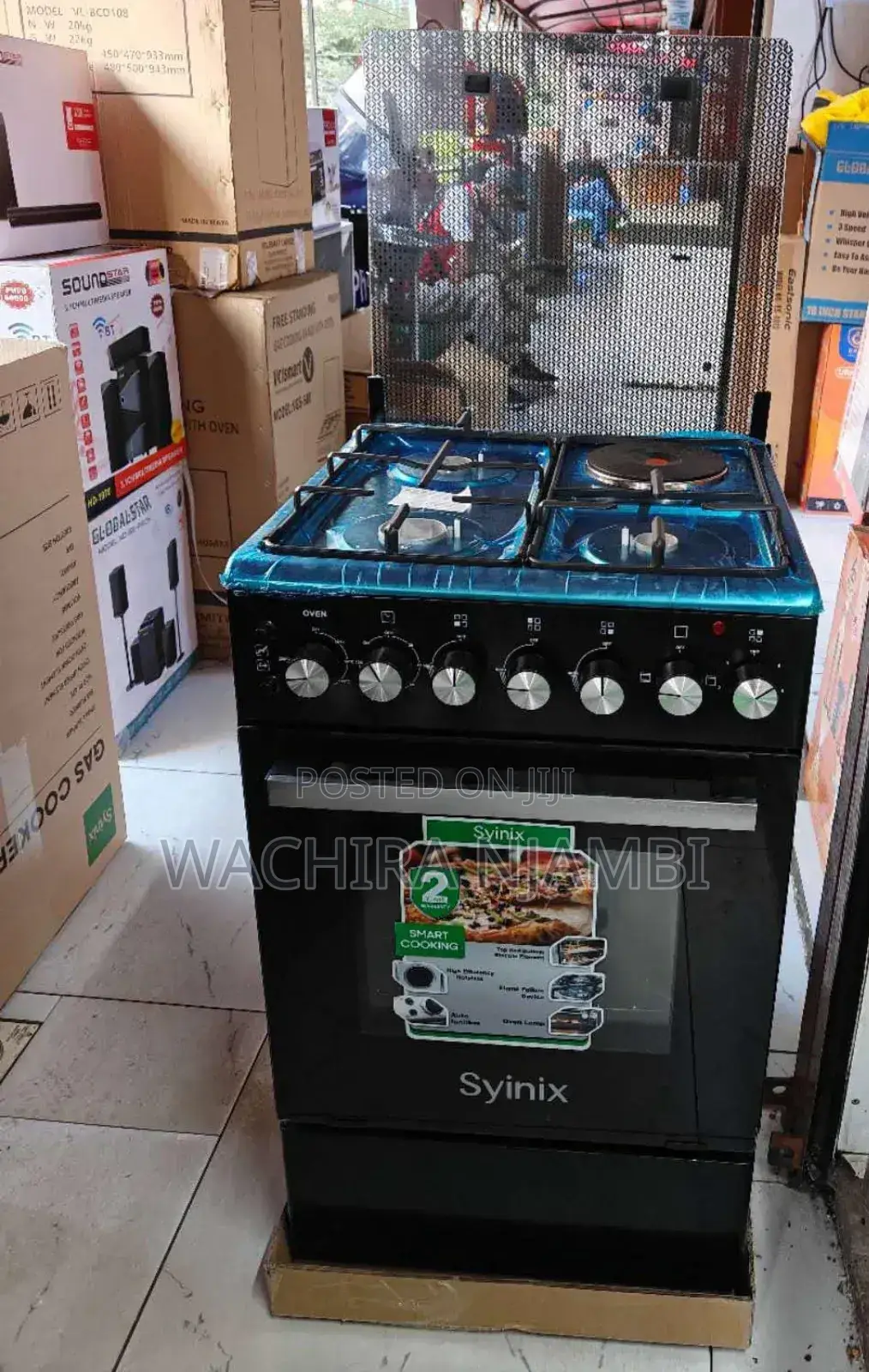 50×55 Syinix 3+1 Standing Cooker With Electric Oven Cooker