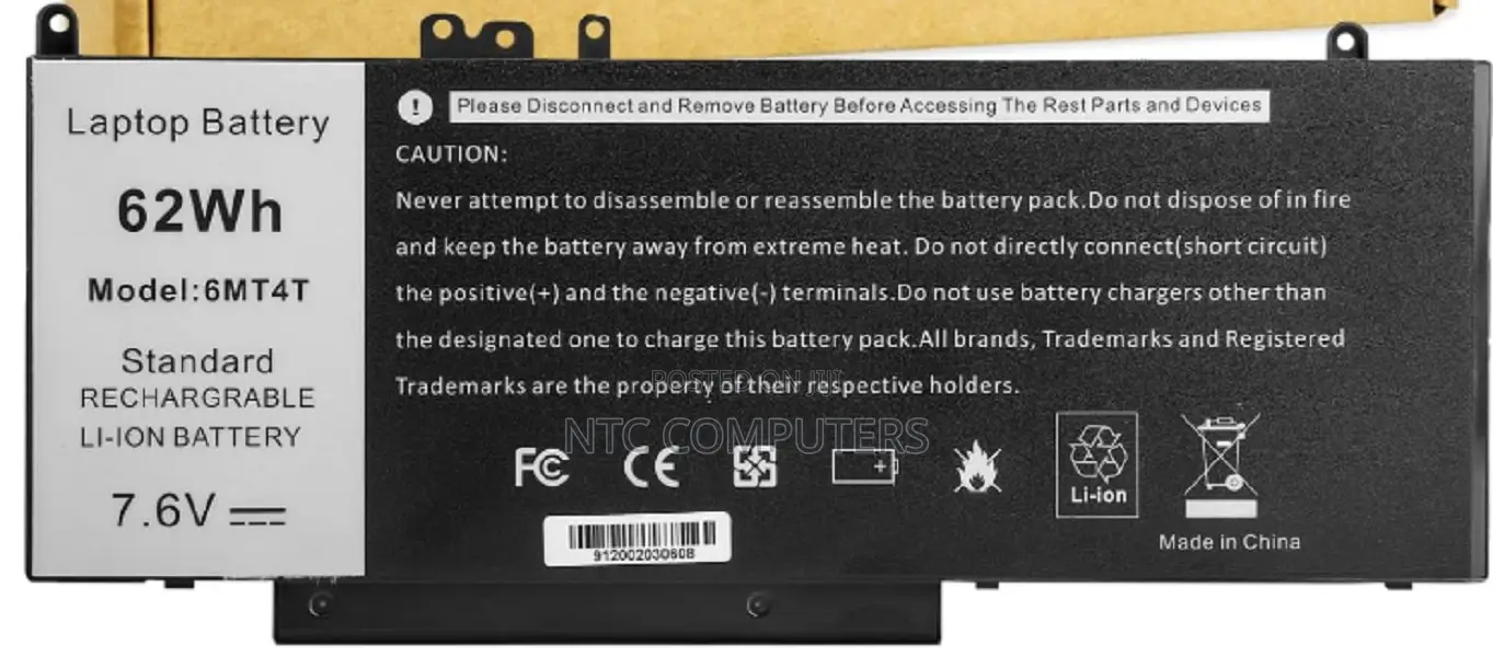 6mt4t Laptop Battery for Dell
