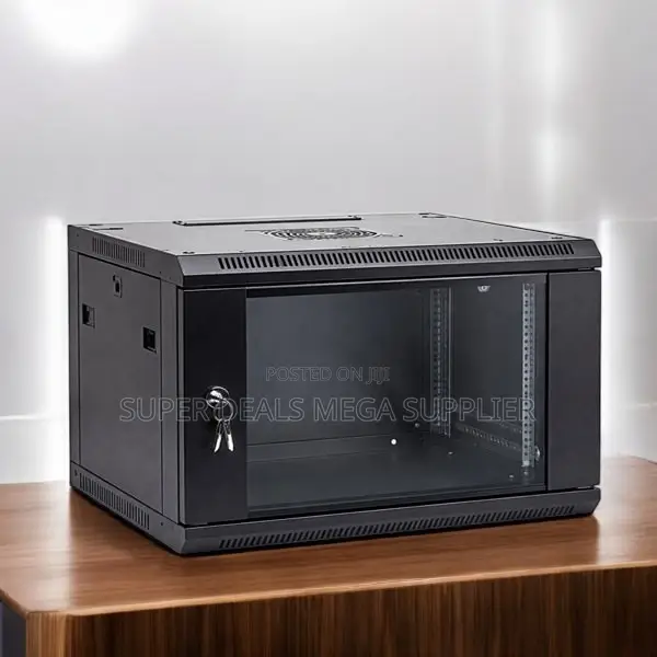 6u Wall Mount Data Cabinet, Lockable Door and Vented Side Panels