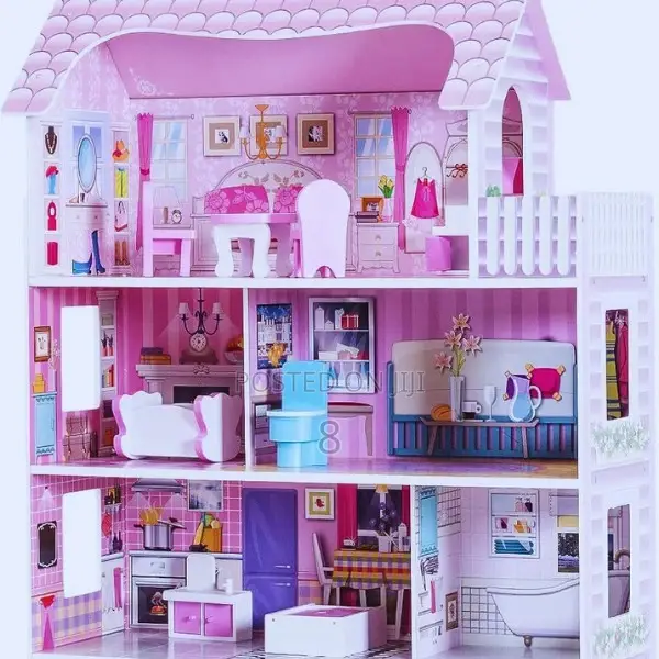 Dollhouse With Furniture and Accessories, Dollhouse With 3 Game Levels