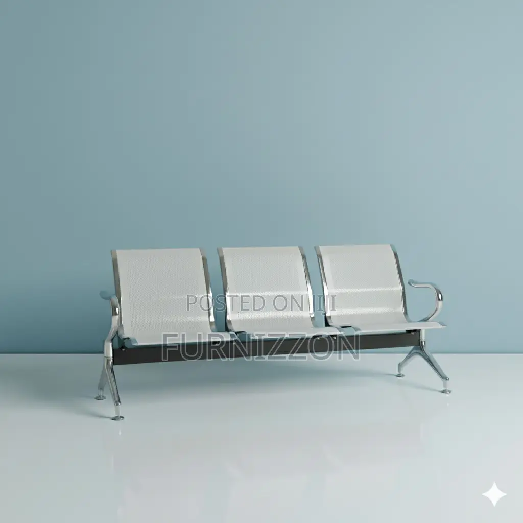 Comfortable 3-Seater Steel Waiting Bench