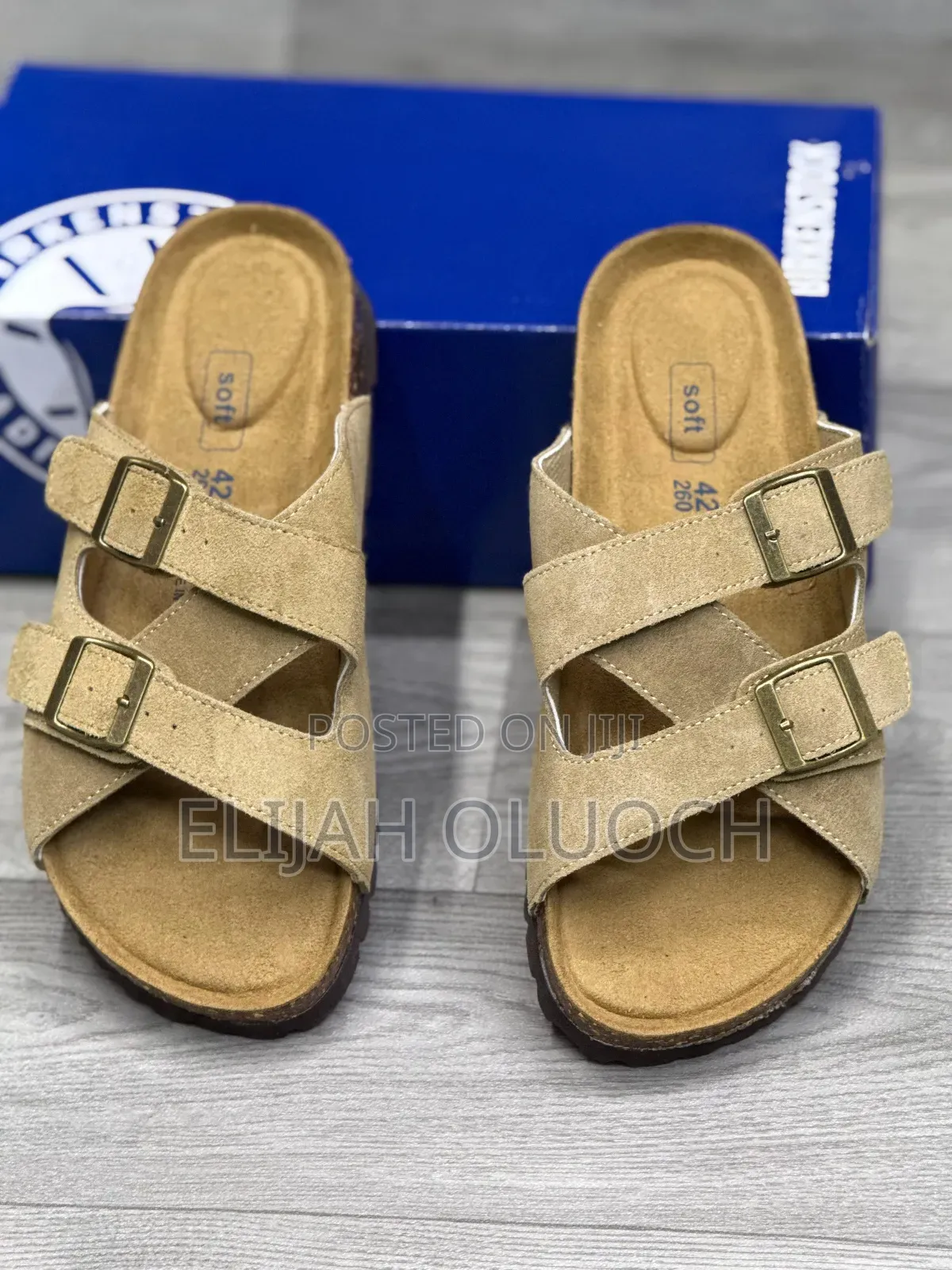 Birkenstock Sandals in a Tan/Brown Suede-Like Material