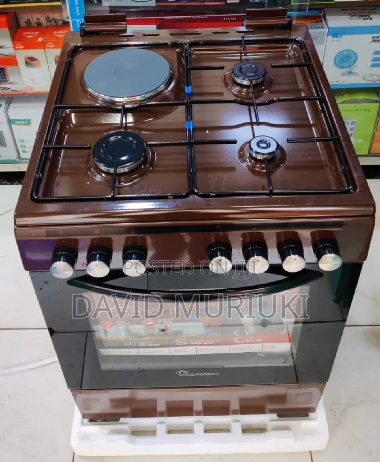 Ramtons Cooker 3g+1e 60x60cm Black-Rc/605
