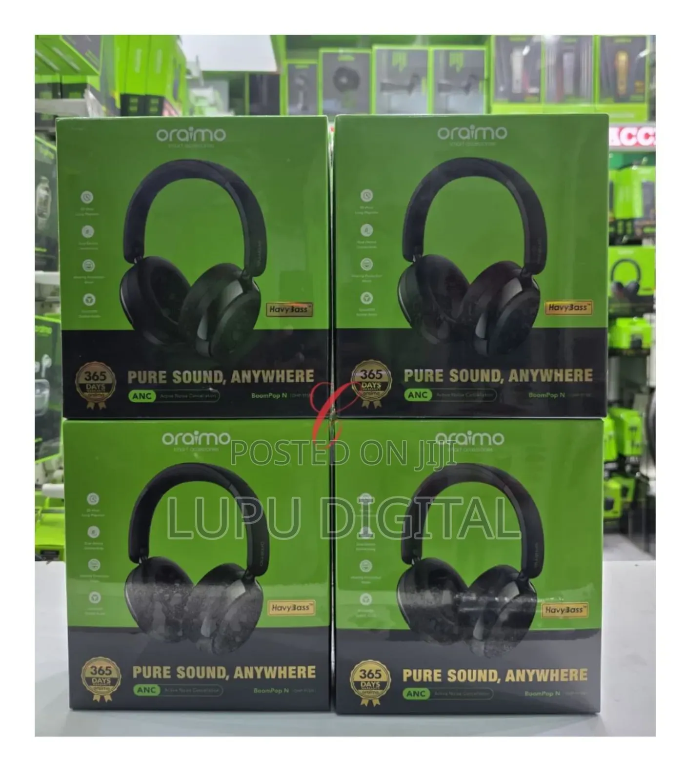 Oraimo Boompop 65hrs Active Noise Cancellation Wireless Headphones