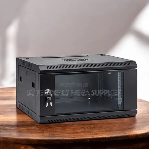 4u Wall Mount Data Cabinet With Transparent Glass Door and Two Keys