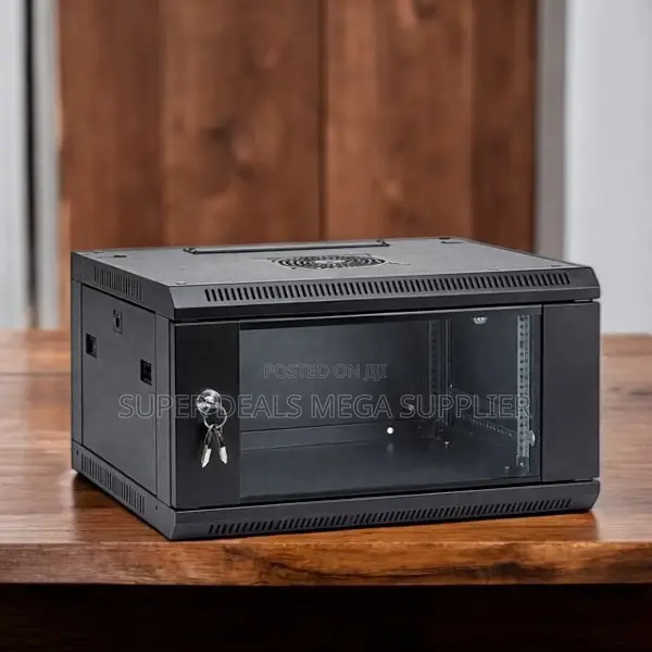 4u Wall Mount Data Cabinet Metallic Finish With Adjustable Rails